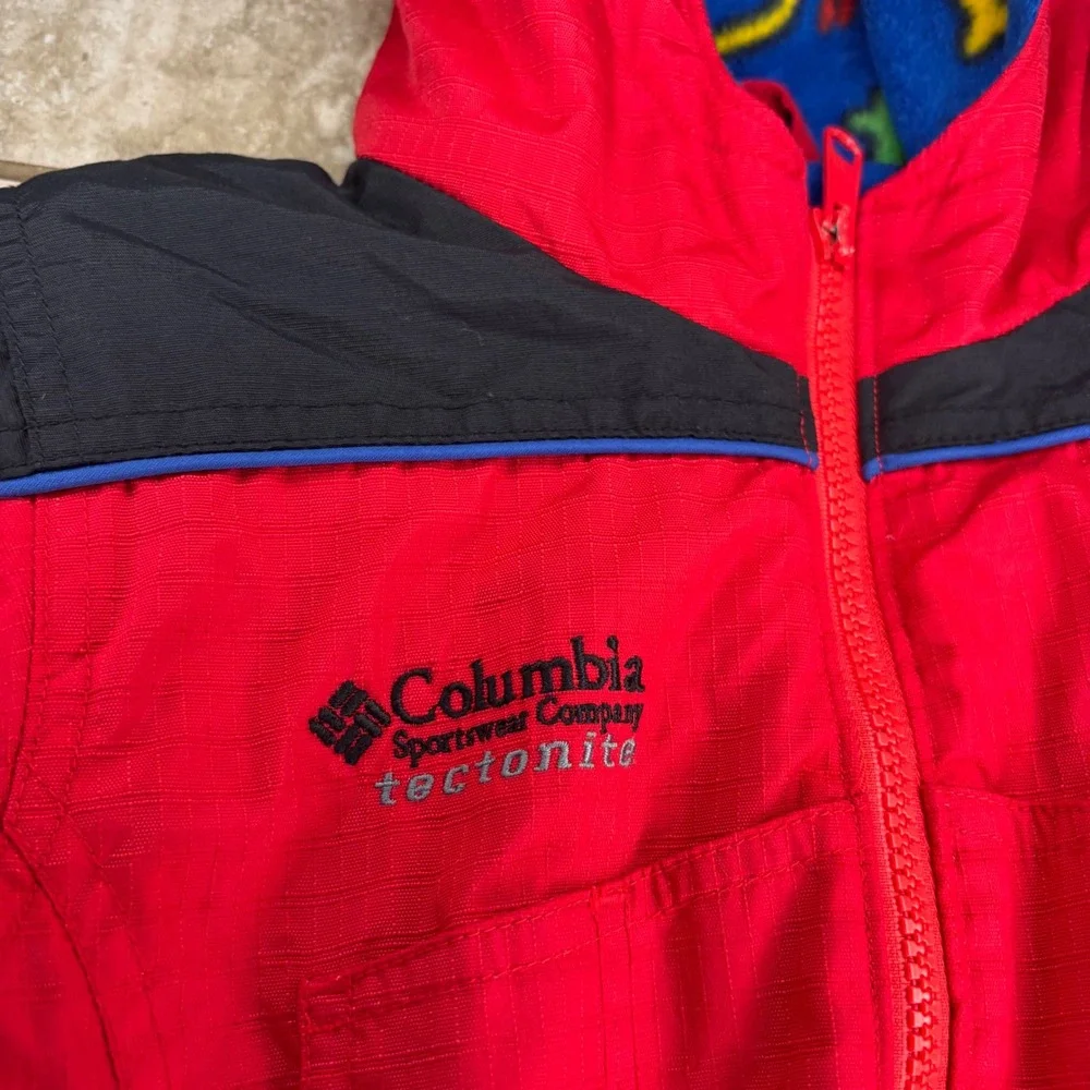 Columbia Tectonite Kids Snow Suit Red Black Fleece Lined One Piece‎ Bunting 3T